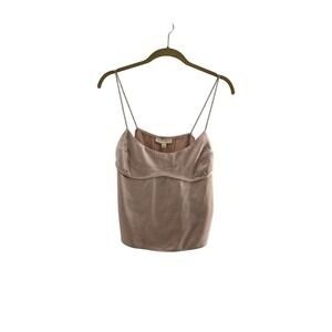 Thirty Thirty Top L Blush Pink Satin Camisole  Adjustable Metallic Strap Y2K a